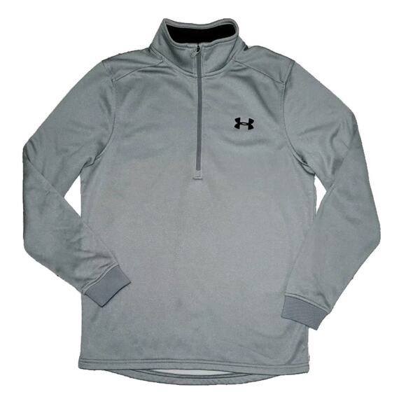 Under Armour Men's Long Sleeve Fleece Coldgear 1/2 Zip Pullover Top Gray Large - Picture 1 of 8